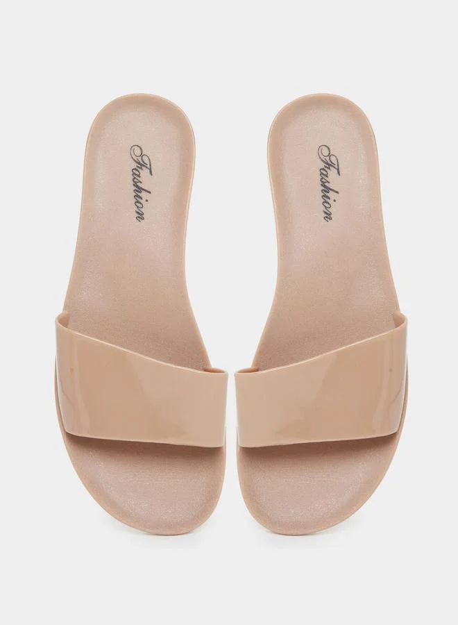 Take Two Take Two Beige Jelly Slides