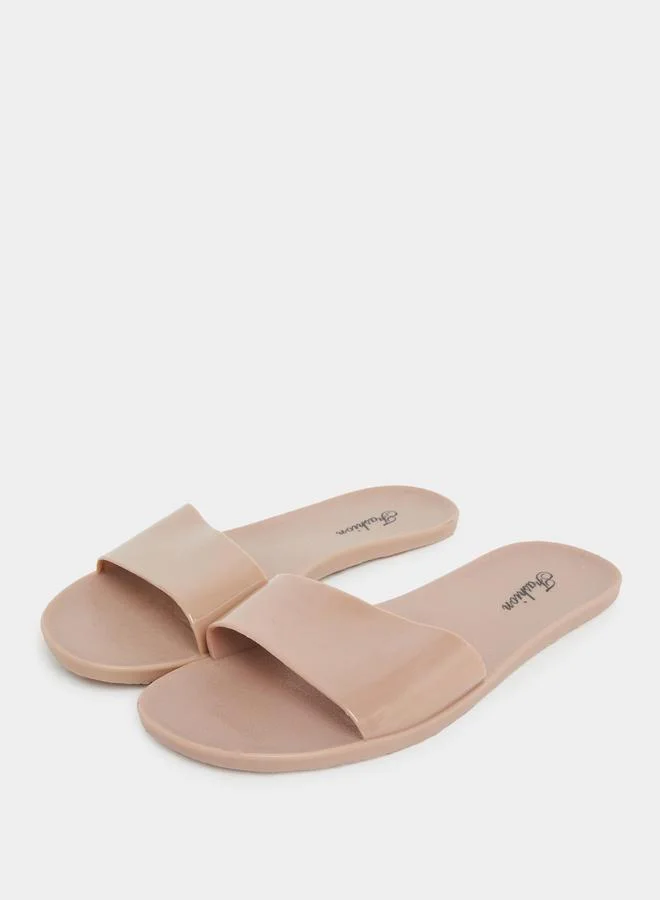 Take Two Take Two Beige Jelly Slides