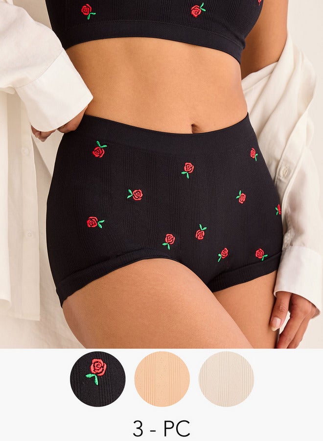 Splash FAV Set of 3 - Assorted Boyshort Briefs with Elasticated Waistband - Image 1