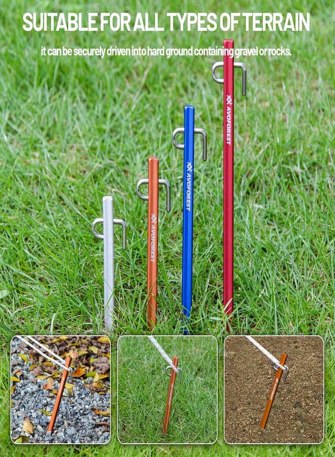 AVOFOREST Heavy Duty Tent Stakes - 8 Inch Extra Thick 7075 Aluminum Tent Pegs for Hard Ground, Lightweight & Rust-Proof Ground Stakes for Backpacking,Canopy,Hiking & Tarp (12 Pack) - Image 5