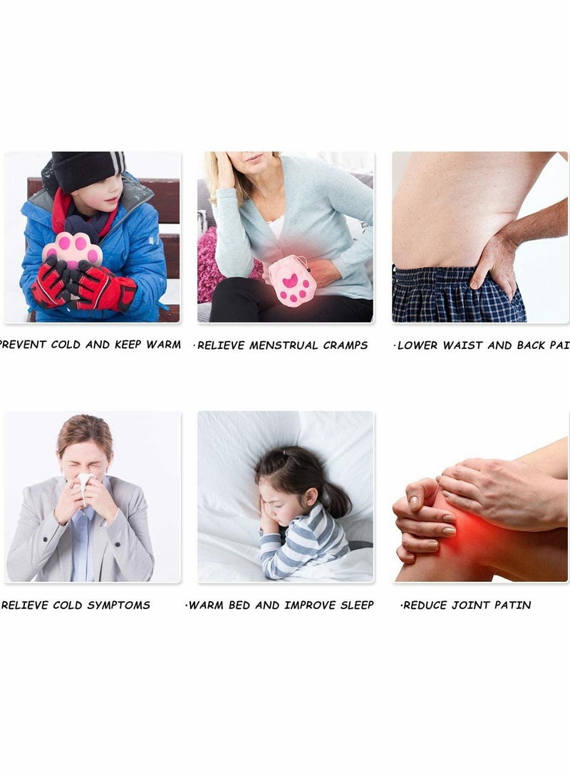 Excefore Hot Water Bottle with Cover, Cute Cat's Claw Shaped,Rubber - Heat Therapy,Cold Therapy for Cramps, Pain Relief, Arthritis, Menstrual Cramps,Aches and Pains,Gifts for Women Men,350ML (Pink) - Image 4