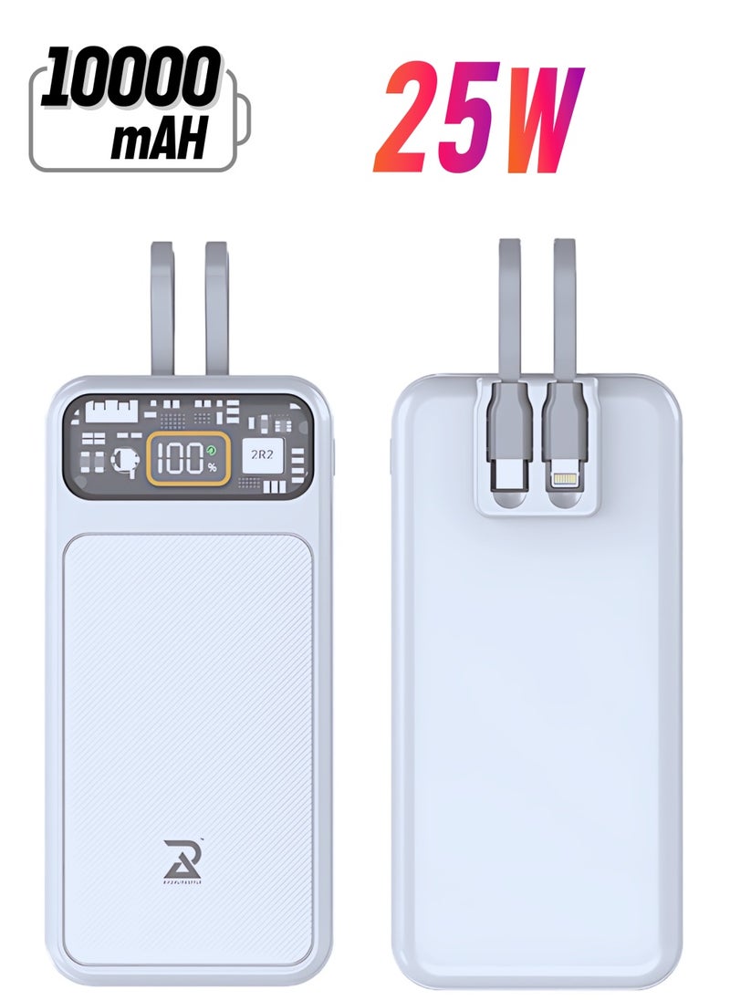 RADALIFESTYLE Power 10 Fast Charging Power Bank 25W 10000mAh & Inbuilt Cable  - Image 1