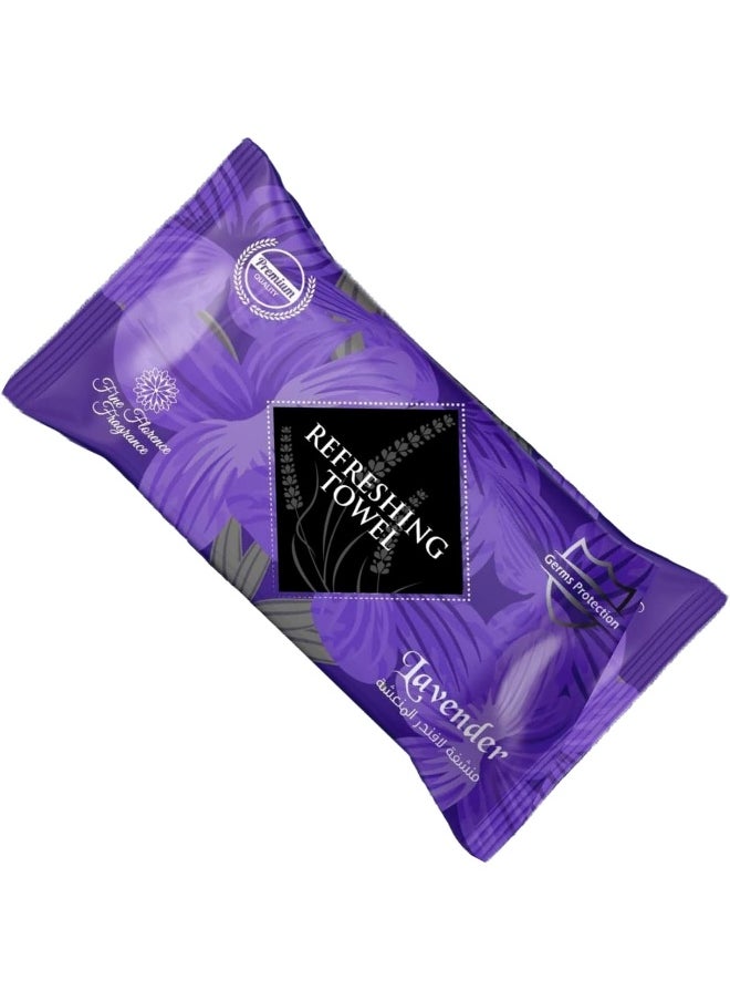 Zalcoon Refreshing Towel Wipes, Cotton Refreshment White Towels (100 Packs, 22x22cm) Mildly Scented Pre-moistened Towels to Use Hot or Cold - Lavender Scent  - Image 1