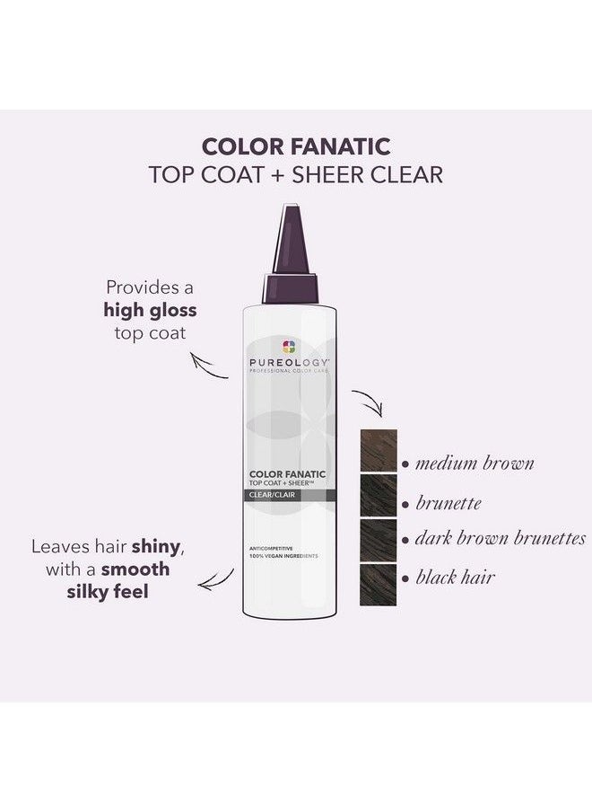 PUREOLOGY - Color Fanatic Top Coat + Sheer Clear Hair Toner Hair Gloss Treatment Clear Hair Glaze For Brunette & Black Hair 6.7 Fl Oz - Image 1