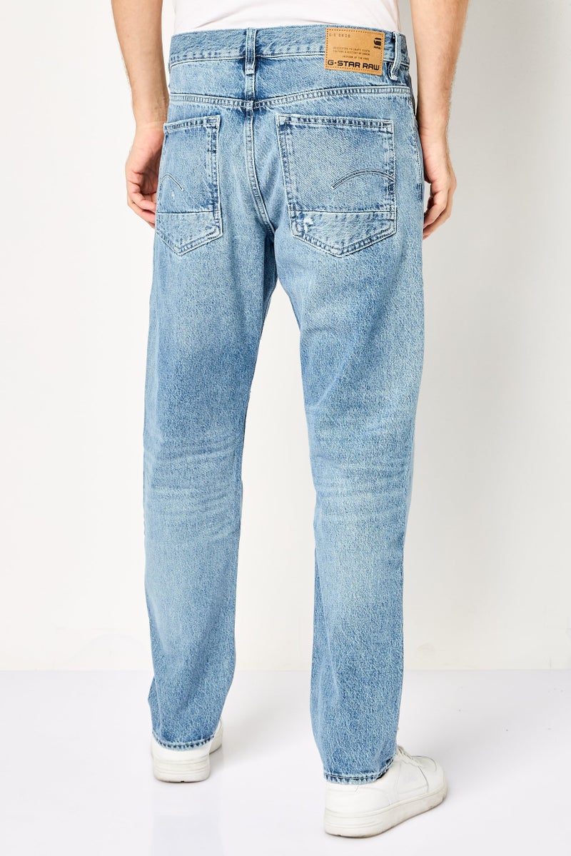G-Star RAW جينز للرجال بقصة عادية مغسول بدون مرونة، أزرق مغسول - Image 4