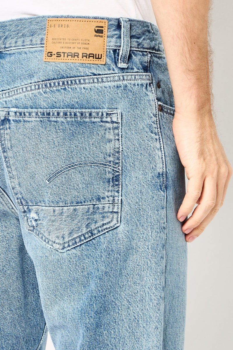 G-Star RAW جينز للرجال بقصة عادية مغسول بدون مرونة، أزرق مغسول - Image 3