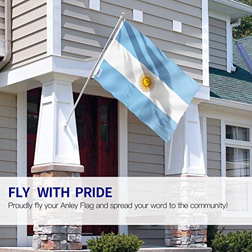 Anley Fly Breeze 3x5 Foot Argentina Flag Vivid Color and Fade proof Canvas Header and Double Stitched Argentinian National Flags Polyester with Brass Grommets 3 X 5 Ft - Image 3