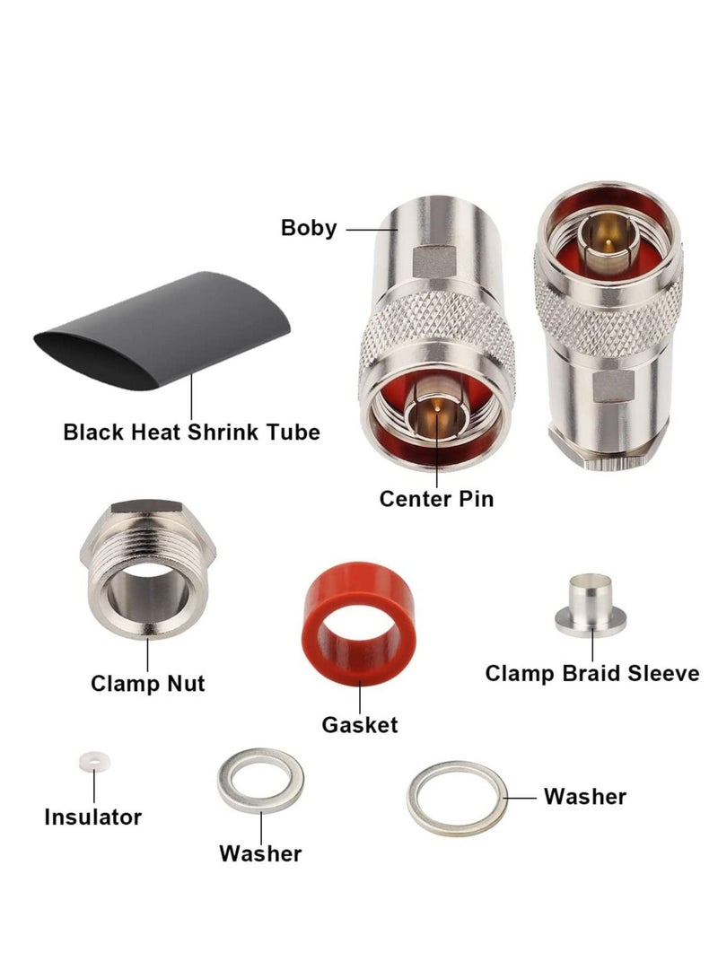 L-com مشبك موصل N ذكر / ملحق اتصال غير لحام لكابل LMR-600 و LMR-600-DB و LMR-600-FR وسلسلة 600 - Image 5