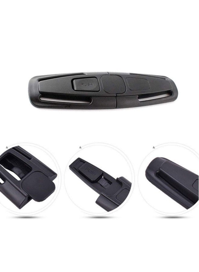 Car Safety Seat Strap Belt Lock Baby Child Harness Chest Clip Safe Buckle Black 2Pcs - Image 5
