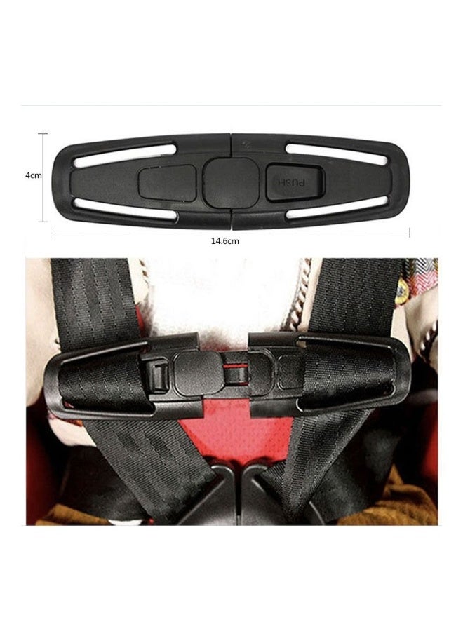 Car Safety Seat Strap Belt Lock Baby Child Harness Chest Clip Safe Buckle Black 2Pcs - Image 2