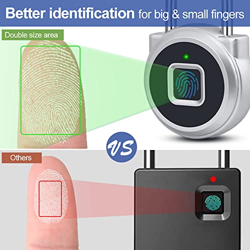 eLinkSmart Gym Locker Padlock with Fingerprint Remote Authorized Unlock Record - Waterproof Security Keyless Smart Lock for School Gym Locker Backpack Gun Case Field Box Silver Support iOS Watch - Image 3
