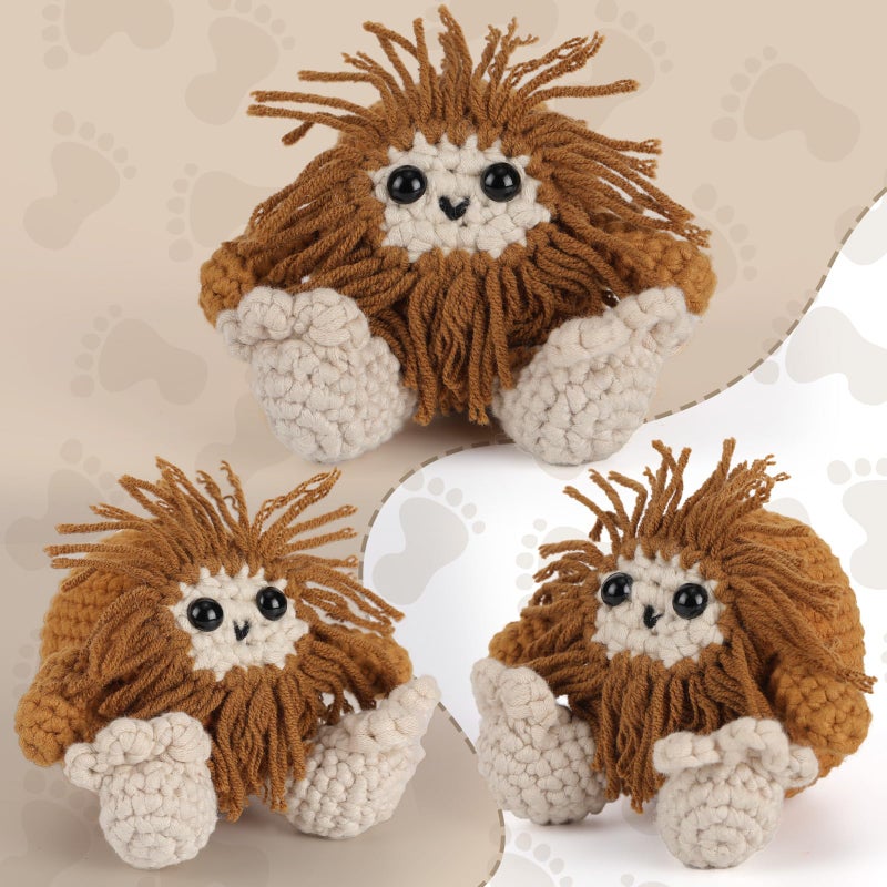 CrochetBox Crochet Kit for Beginner, Bigfoot Learn How to Crochet Stuffed Animals Gift for Adults and Teen(), Knitting Set with Yarn Hook Stitch-by-Stitch Video Tutorial - Image 2