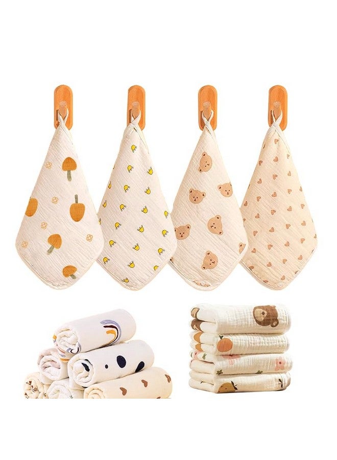 Caiery 8 قطع من مناشف الأطفال الناعمة | منشفة موسلين للأطفال | مناشف للوجه للمواليد ذوي البشرة الحساسة | هدية استحمام لسجل المواليد، 12X12 بوصة (30x30 سم) - Image 1