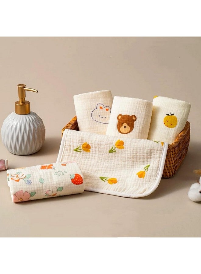 Caiery 8 قطع من مناشف الأطفال الناعمة | منشفة موسلين للأطفال | مناشف للوجه للمواليد ذوي البشرة الحساسة | هدية استحمام لسجل المواليد، 12X12 بوصة (30x30 سم) - Image 3