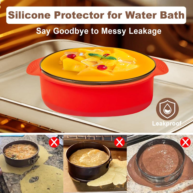 Molgree 4 7 9 Inch Springform Pan Set of 3, Leakproof Cheesecake Pan with Protector, Nonstick Spring Form Pans for Cheesecake, Round Cake Pans Sets for Baking with Removable Bottom and 50Pcs Parchment Paper - Image 2