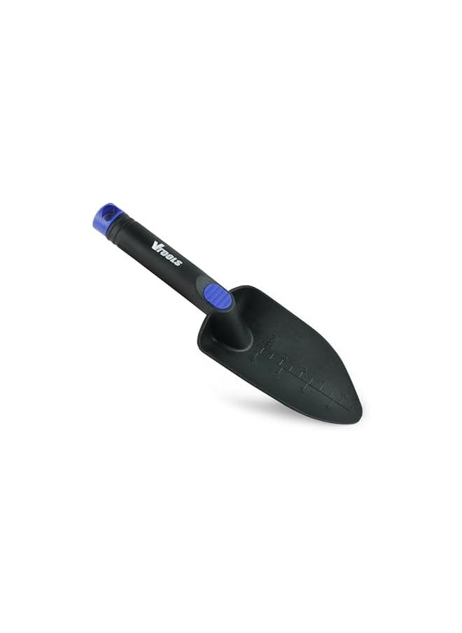 VTOOLS VTOOLS 2 PC Rake and Shovel Garden Tool Set, Soft Rubberized Non-Slip Ergonomic Handle, Heavy Duty Gardening Kit for Seedling Soil, Caring Succulent, Houseplant, Blue, VT4206  - Image 2