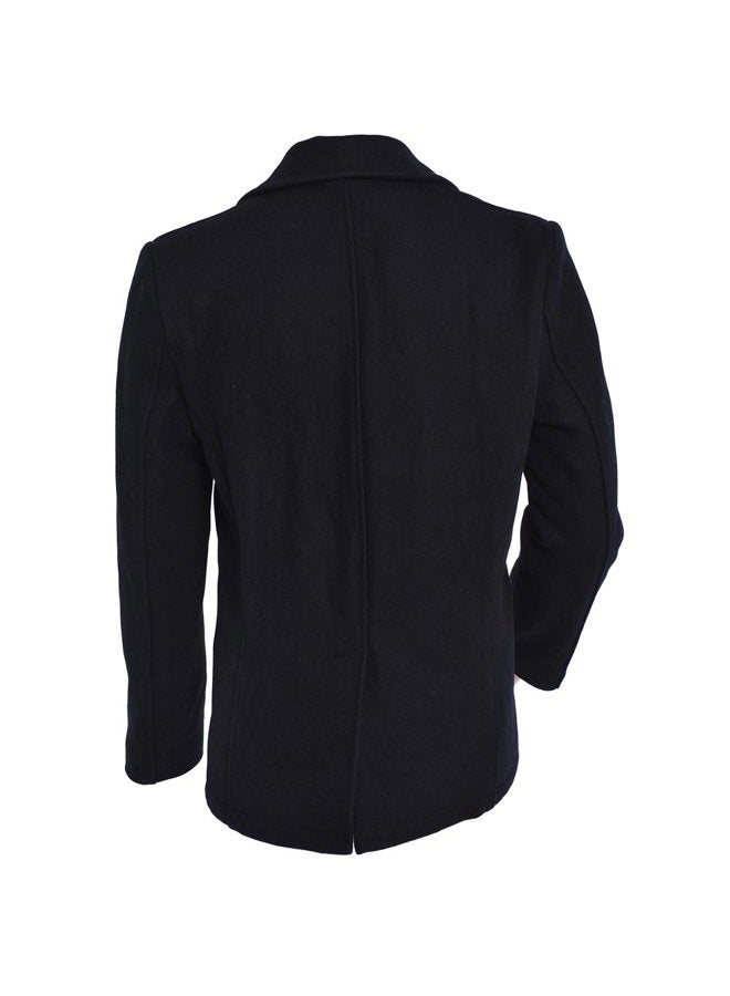 Seibertron Men's Woolen Coat US Navy Type 80% Wool USN Pea Coat, Black, 3XL - Image 3