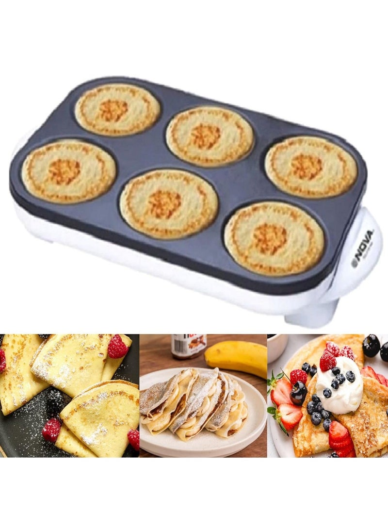 NOVA Nova Crepe Maker 172CM6 – 1000W Electric Crepe & Pancake Maker with Non-Stick Cooking Plate, Heat-Resistant Handles, Metal Pedestal & 270° Fast Heating | Multi-Function Breakfast Maker | Includes 6-Piece Accessory Set | Easy to Clean – 220-240V  - Image 4