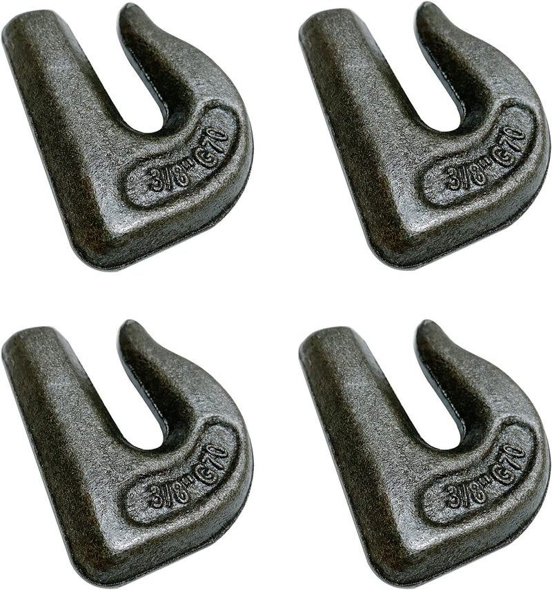 Fivepine 4pc 3/8in Weld On Tractor Bucket Grab Hooks Grade 70 Weldable Chain Hook - Image 4