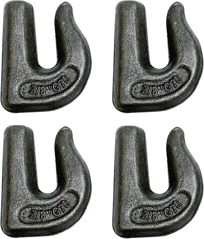 Fivepine 4pc 3/8in Weld On Tractor Bucket Grab Hooks Grade 70 Weldable Chain Hook - Image 1