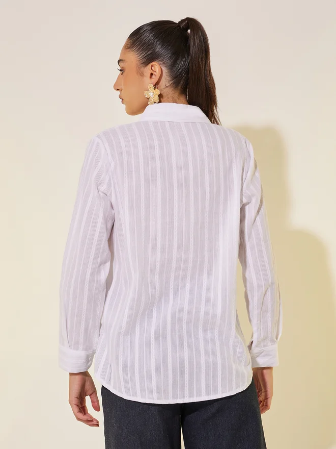 Take Two Take Two Textured Long Sleeve Regular Fit Shirt