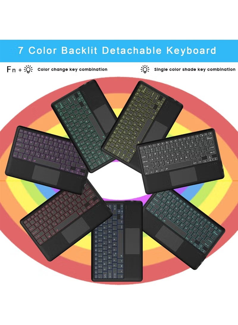 Tablet Keyboard for Samsung Galaxy Tab S9 FE  S9  S10 12.4  Keyboard Case 7 Colors Backlight Detachable Smart Tablet Keyboard Case with Touchpad  Tab S9 FE Plus  S9 Plus 12.4  Keyboard Case with S Pen Holder - Image 4