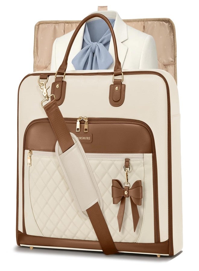 RAINSMORE Garment Suit Bags for Travel for Women, Beige & Brown, Large - Image 1
