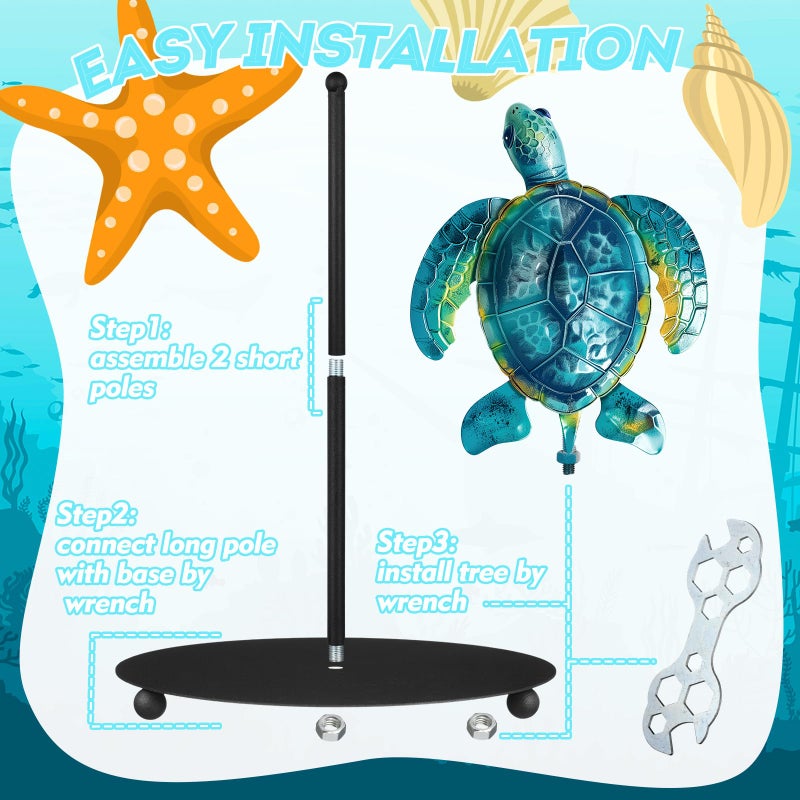 LOYIM Turtle Paper Towel Holder Beach Coastal Decor Paper Towel Holder Stand with Round Cute Sea Turtle Kitchen Napkin Counter Bathroom Decor Christmas Coastal House Gifts for Home(Blue) - Image 5