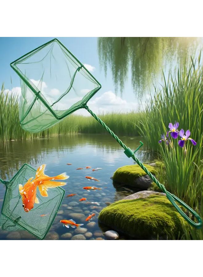 3Pcs Aquarium Fish Nets Green Handle Clear Mesh 9 84inch Long Quick Catch Net - Image 2