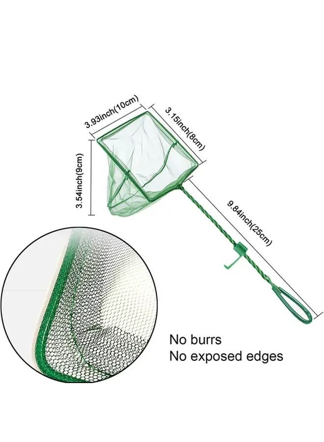 3Pcs Aquarium Fish Nets Green Handle Clear Mesh 9 84inch Long Quick Catch Net - Image 3