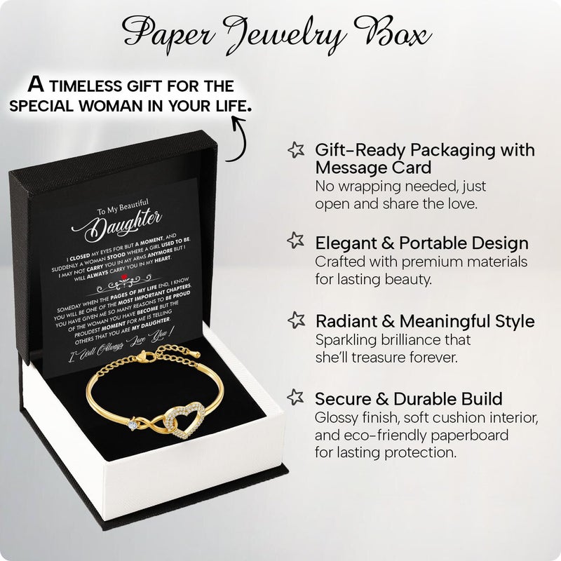 Larvincy To My Daughter Bracelet From Mom & Dad With Heartfelt Message & Elegant Box, Jewelry Gift For Women From Mother Father On Graduation, Birthday, Wedding, Christmas & More - Image 3