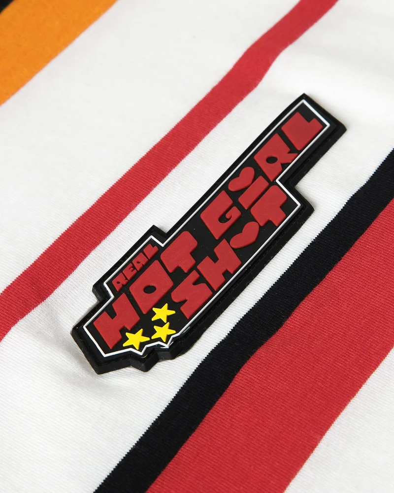 بيواكوف Women's Bright White Striped Oversized T-shirt