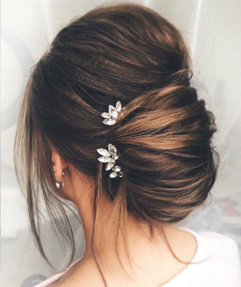 EARENT Rhinestone Wedding Hair Pins Silver Bride Hair Accessories for Women - Image 5