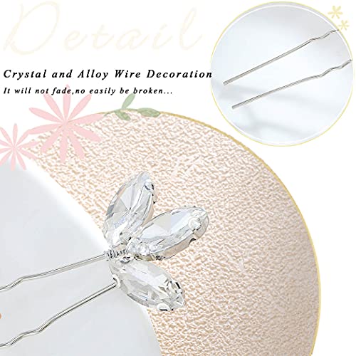 EARENT Rhinestone Wedding Hair Pins Silver Bride Hair Accessories for Women - Image 4