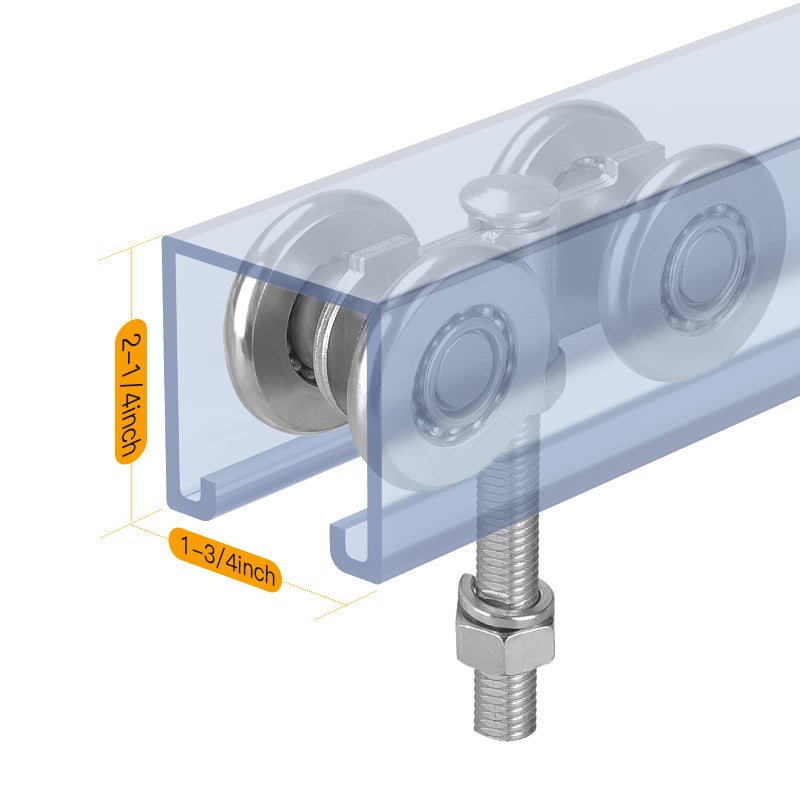 Hotyell Trolley Assembly  Silent Rollers Wheel For 1-3/4"" Wide And 2-1/4"" Or Taller Rail Hanging Track  Beam Trolley Used For Heavy Barn Or Shed Sliding Doors - Image 3