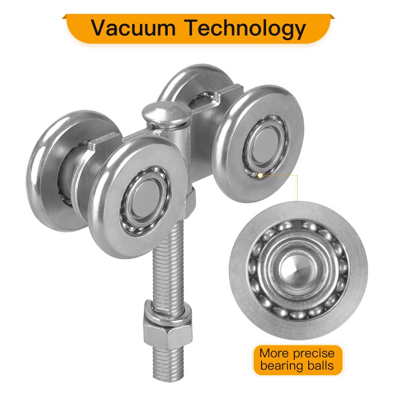 Hotyell Trolley Assembly  Silent Rollers Wheel For 1-3/4"" Wide And 2-1/4"" Or Taller Rail Hanging Track  Beam Trolley Used For Heavy Barn Or Shed Sliding Doors - Image 2