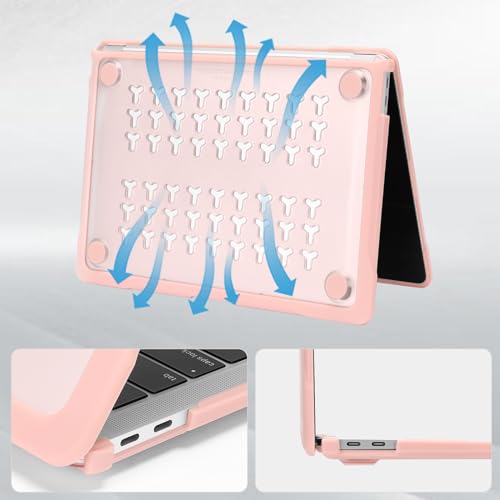 MOSISO Compatible with MacBook Air 13 inch Case 2022 2021 2020 2019 2018 A2337 M1 A2179 A1932, Soft TPU Bumper Anti-Fingerprint Plastic Hard Case&Keyboard Cover for MacBook Air 13.3, Pink - Image 5