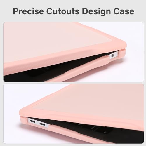MOSISO Compatible with MacBook Air 13 inch Case 2022 2021 2020 2019 2018 A2337 M1 A2179 A1932, Soft TPU Bumper Anti-Fingerprint Plastic Hard Case&Keyboard Cover for MacBook Air 13.3, Pink - Image 3
