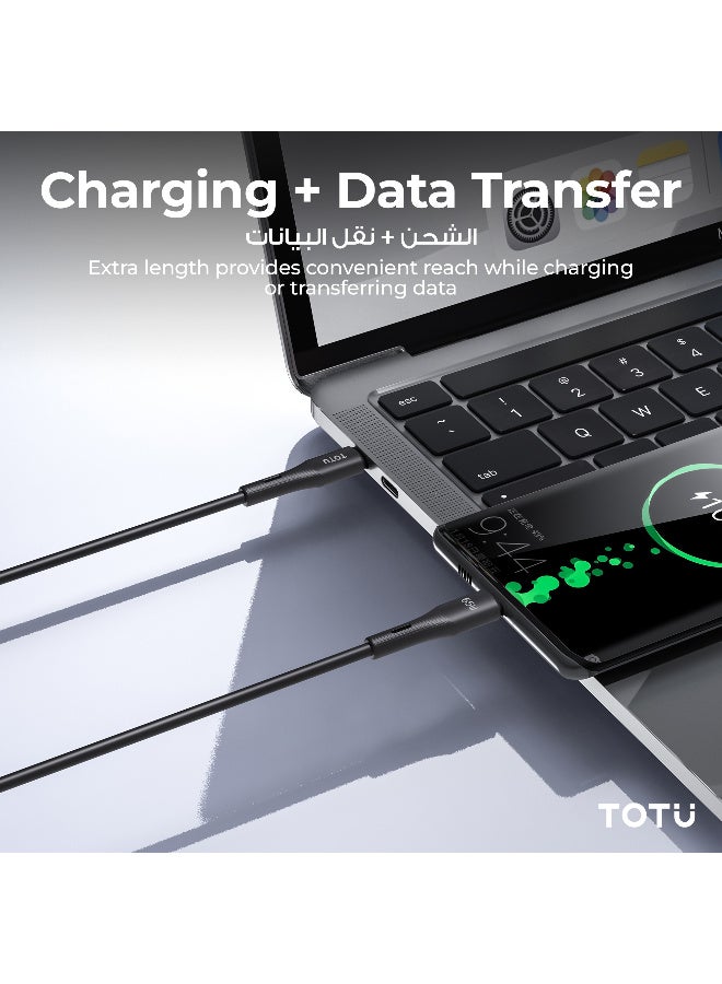 Totu 65W Type-C to Type-C Fast Charging Data & Sync Cable (1.5M, Black) – PD Fast Charging, Tangle-Free TPE & Silicone Wire for Laptops, Tablets & Smartphones - Black - Image 3