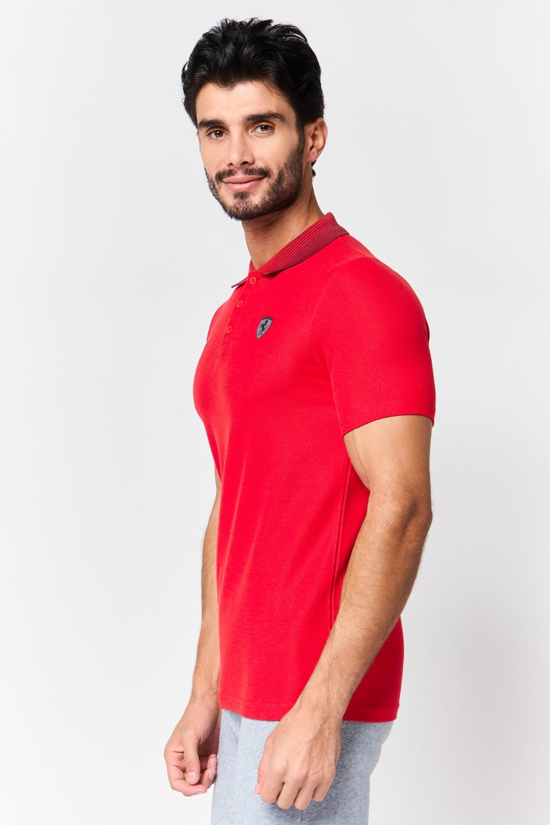 PUMA Men Scuderia Ferrari Sportswear Fit Short Sleeve Training Polo Shirt, Red - Image 3