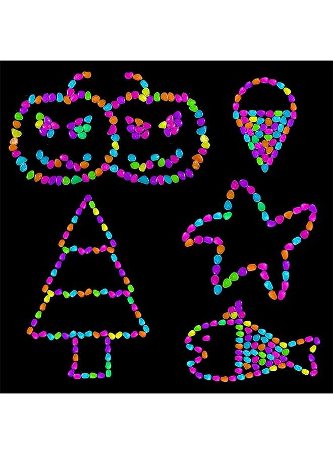 100 قطعة من الأحجار المضيئة – أحجار مختلطة الألوان لتزيين DIY للحوض المائي، الممرات، الحديقة، الفناء، الشرفة، العشب وزينة الفناء الخلفي - Image 4