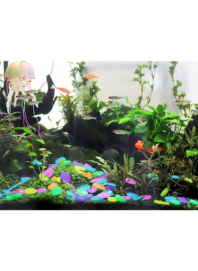 100 قطعة من الأحجار المضيئة – أحجار مختلطة الألوان لتزيين DIY للحوض المائي، الممرات، الحديقة، الفناء، الشرفة، العشب وزينة الفناء الخلفي - Image 3