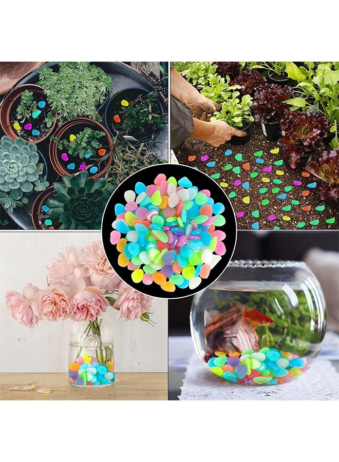 100 قطعة من الأحجار المضيئة – أحجار مختلطة الألوان لتزيين DIY للحوض المائي، الممرات، الحديقة، الفناء، الشرفة، العشب وزينة الفناء الخلفي - Image 5