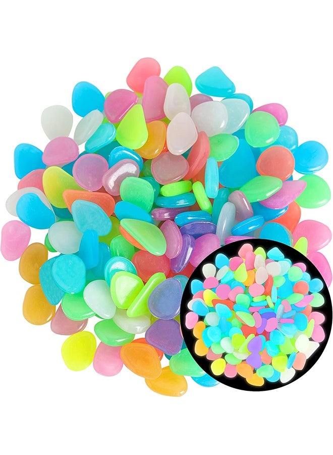100 قطعة من الأحجار المضيئة – أحجار مختلطة الألوان لتزيين DIY للحوض المائي، الممرات، الحديقة، الفناء، الشرفة، العشب وزينة الفناء الخلفي - Image 1