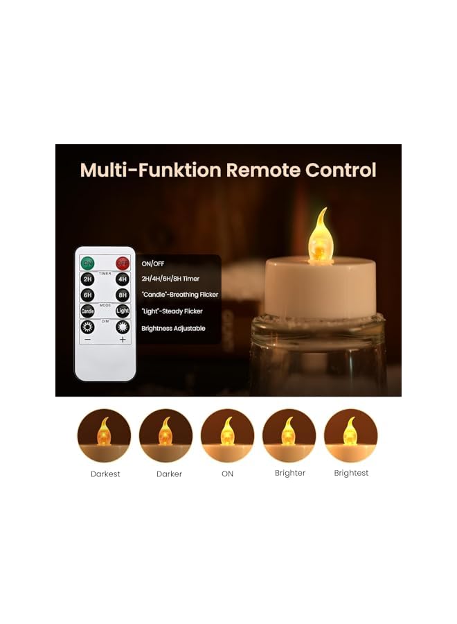 Green Tiger LED Tea Lights with Remote Control and Timer, Battery Operated Flameless Candles Lights for Ramadan, Eid al-Fitr, Holiday Decoration, Party, Birthday, Wedding(12 Packs) - Image 4