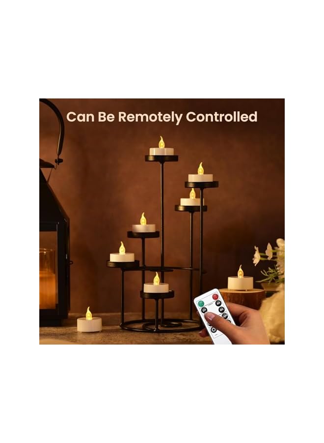 Green Tiger LED Tea Lights with Remote Control and Timer, Battery Operated Flameless Candles Lights for Ramadan, Eid al-Fitr, Holiday Decoration, Party, Birthday, Wedding(12 Packs) - Image 3