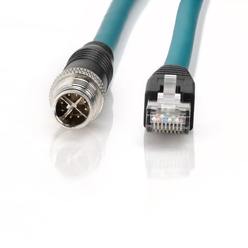ZBLZGP M12 8 Position X-Code Male to RJ45 Cat7e Ethernet Shielded Cable High Speed Network for Cognex Industrial Camera 1M - Image 1