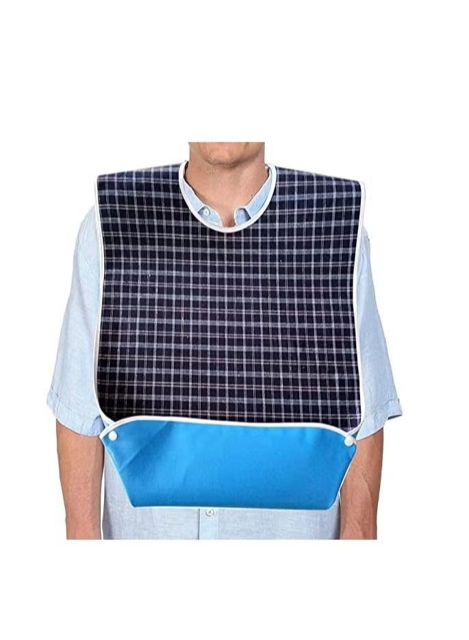 Adult Bibs, Waterproof Eldly Bib, Adult Washable Dining Bibs Mealtime Bib Clothing Protector, for Elderly Men Women, Reusable Clothing Protector - Image 1
