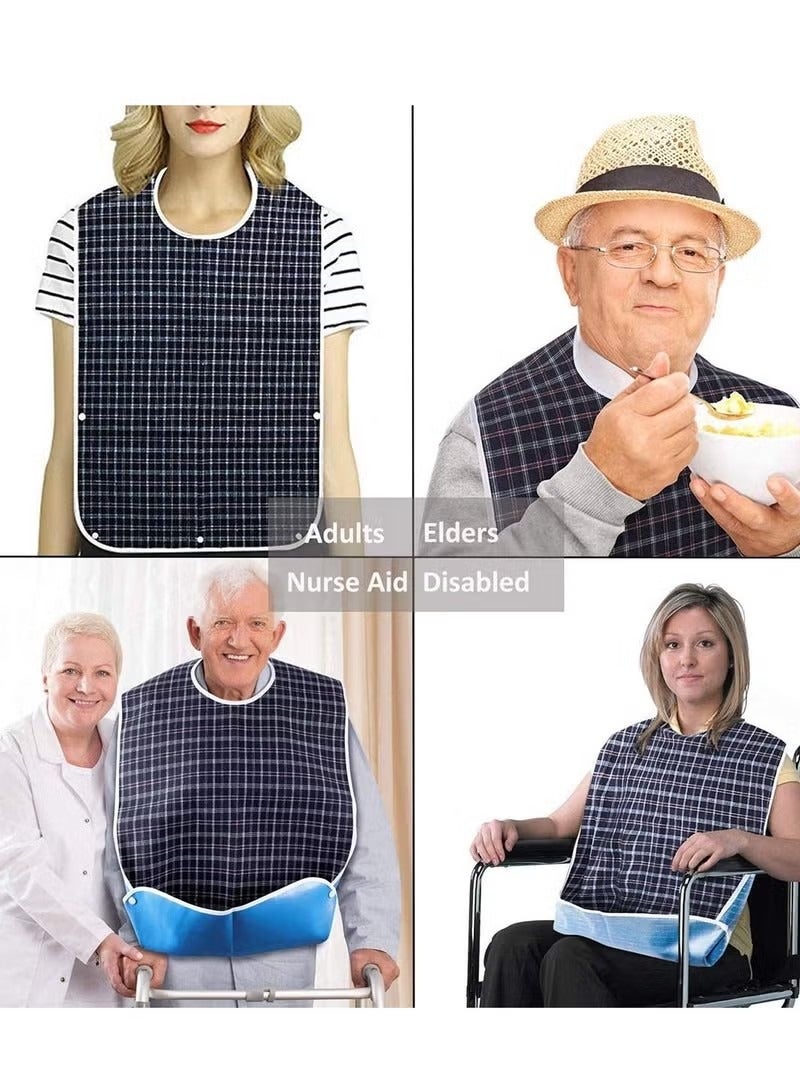 Adult Bibs, Waterproof Eldly Bib, Adult Washable Dining Bibs Mealtime Bib Clothing Protector, for Elderly Men Women, Reusable Clothing Protector - Image 5