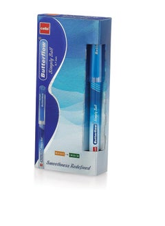 Cello Cello Butterflow Pack of 12 Pens Ball Pens Blue  - Image 1